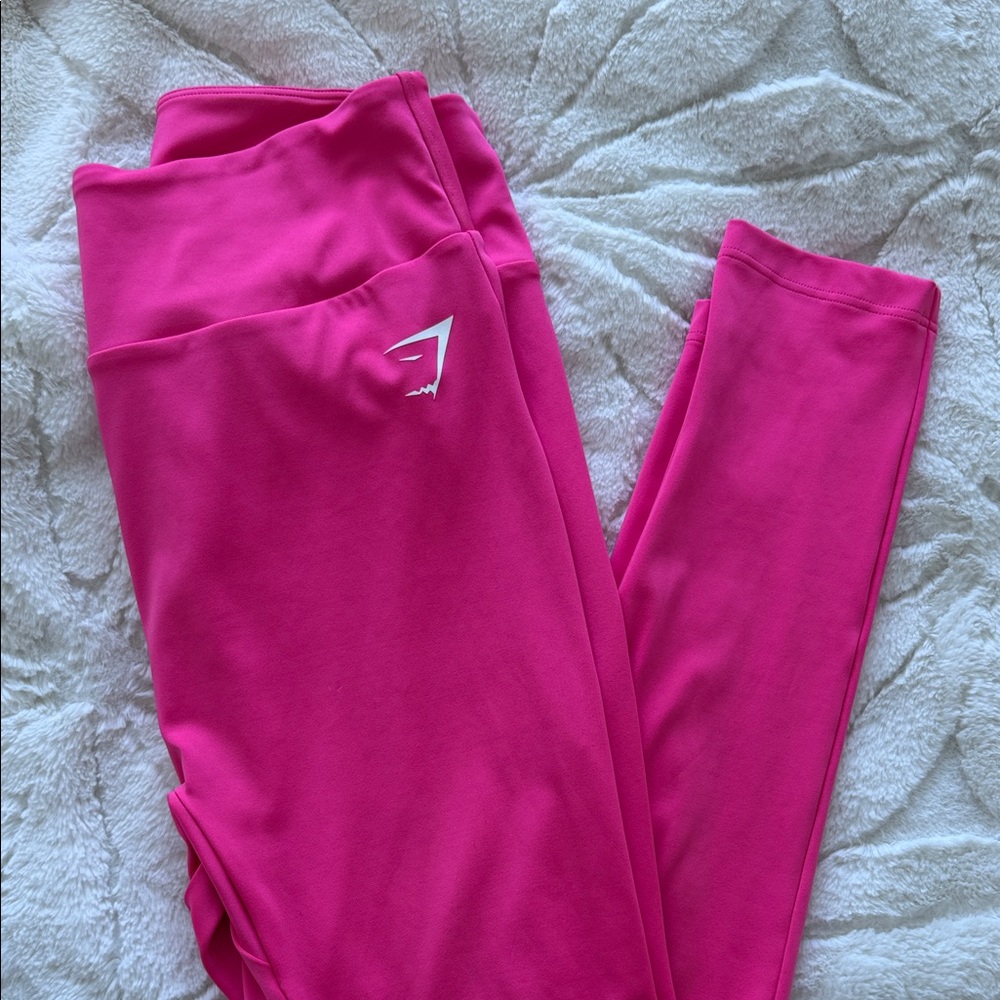 Gymshark Pink Racerback Sports Bra & Leggings - Hot/Bright Pink - Picture 3 of 4